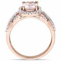 Julianna B 10K Rose Gold Morganite & Diamond Infinity Engagement Ring