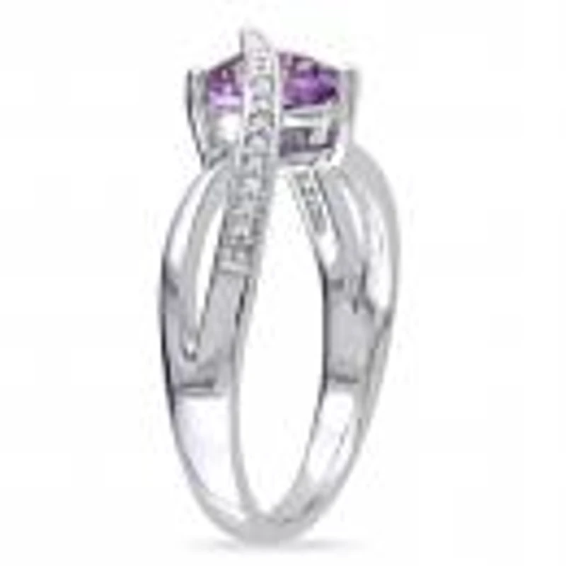 Julianna B Sterling Silver Amethyst & 0.05Ct Diamond Fashion Ring