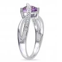 Julianna B Sterling Silver Amethyst & 0.05Ct Diamond Fashion Ring