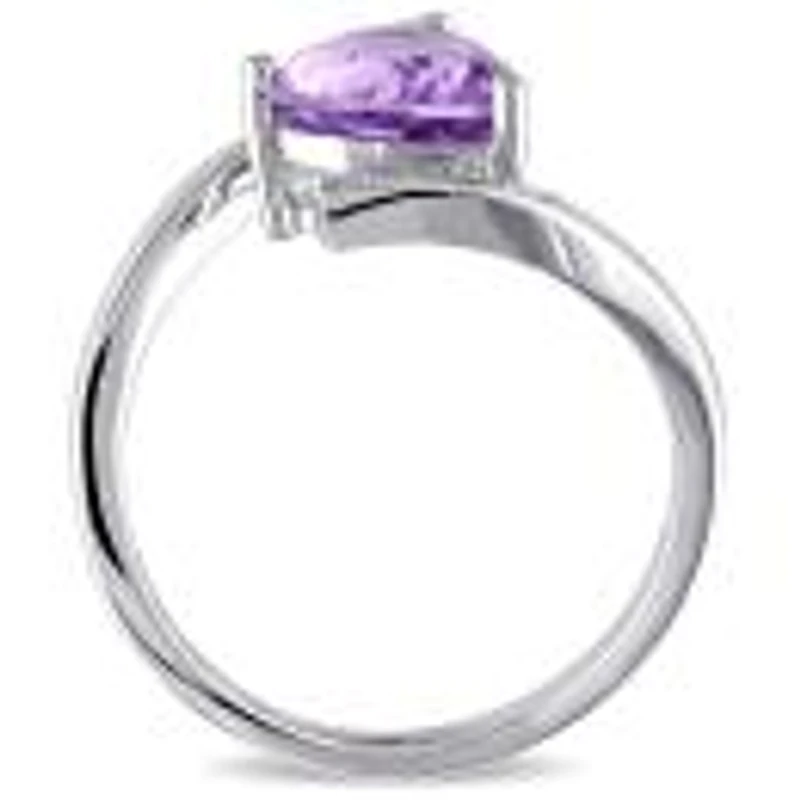 Julianna B Sterling Silver Amethyst & 0.06Ct Diamond Fashion Ring