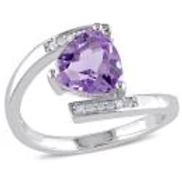 Julianna B Sterling Silver Amethyst & 0.06Ct Diamond Fashion Ring