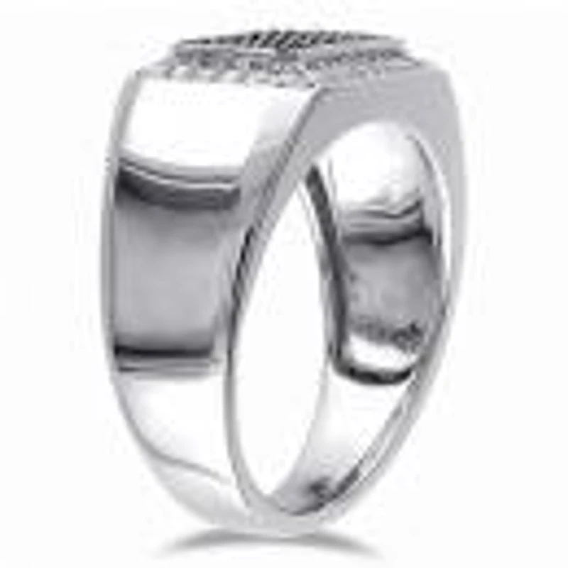Julianna B Sterling Silver Black Spinel And White Sapphire Men'S Ring