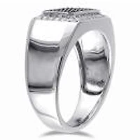 Julianna B Sterling Silver Black Spinel And White Sapphire Men'S Ring