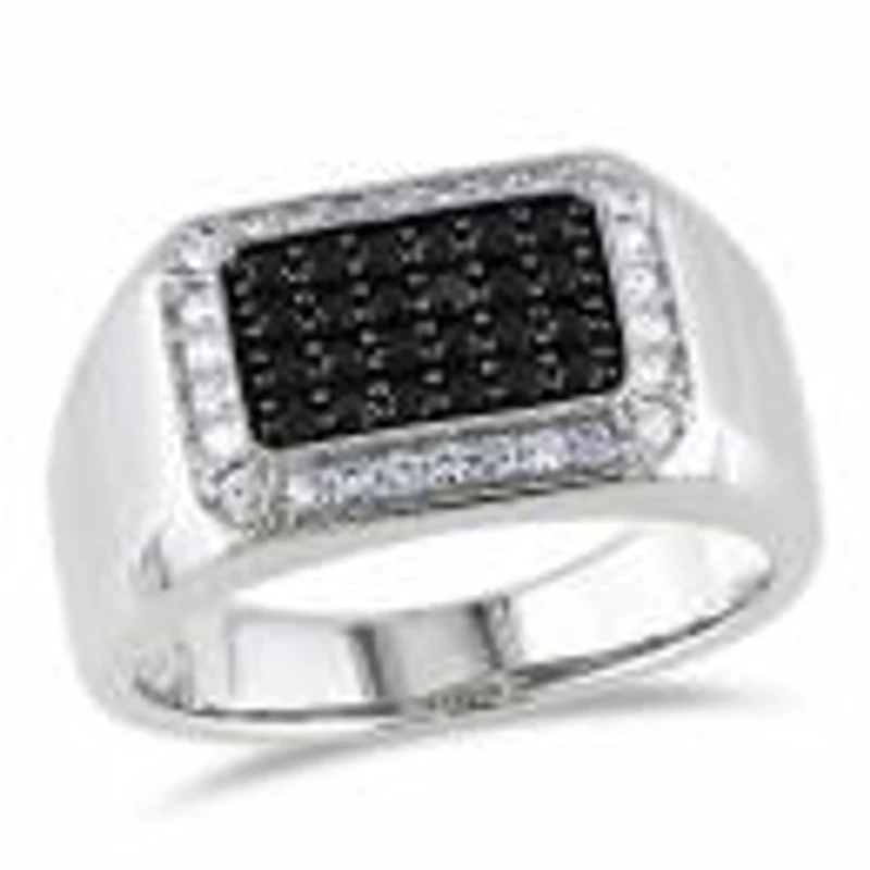 Julianna B Sterling Silver Black Spinel And White Sapphire Men'S Ring