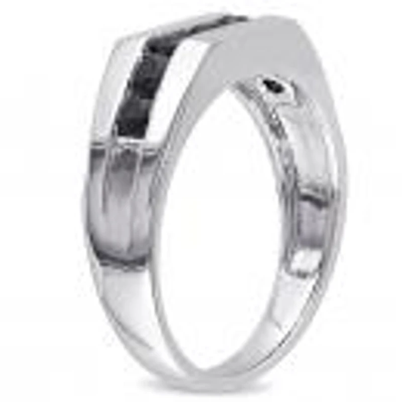 Julianna B Sterling Silver Black Sapphire Men'S Ring