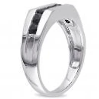 Julianna B Sterling Silver Black Sapphire Men'S Ring
