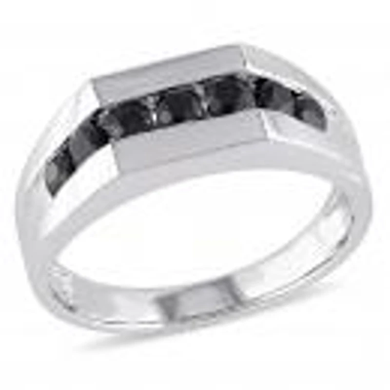 Julianna B Sterling Silver Black Sapphire Men'S Ring