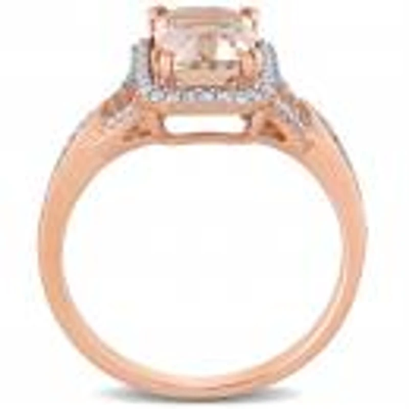 Julianna B 14K Rose Gold Morganite & 0.20Ctw Diamond Fashion Ring