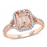 Julianna B 14K Rose Gold Morganite & 0.20Ctw Diamond Fashion Ring