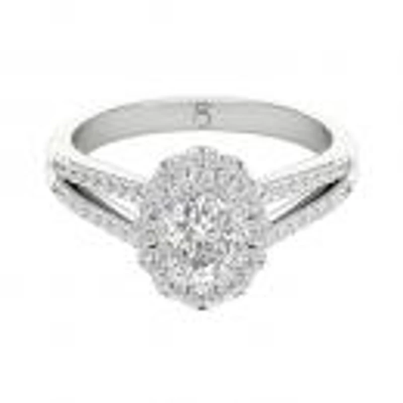 My Diamond Story 14K White Gold Oval Bridal Ring