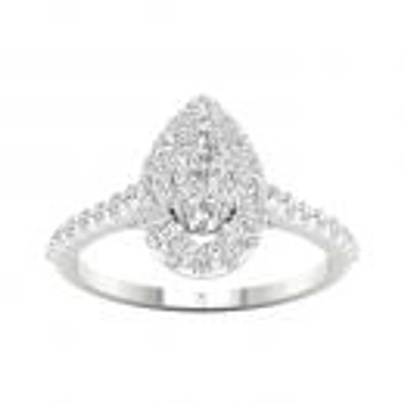 My Diamond Story 14K White Gold Diamond Pear Cut Ring 1.20Ctw I1/Ghi
