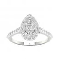 My Diamond Story 14K White Gold Diamond Pear Cut Ring 1.20Ctw I1/Ghi