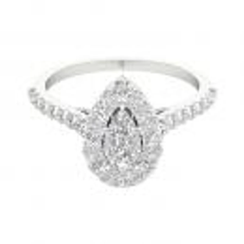 My Diamond Story 14K White Gold Diamond Pear Cut Ring 1.20Ctw I1/Ghi