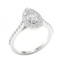 My Diamond Story 14K White Gold Diamond Pear Cut Ring 1.20Ctw I1/Ghi