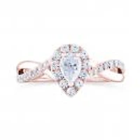 Diamond Revelations 14K Rose Gold Pear Shaped 0.70Ctw Bridal Ring
