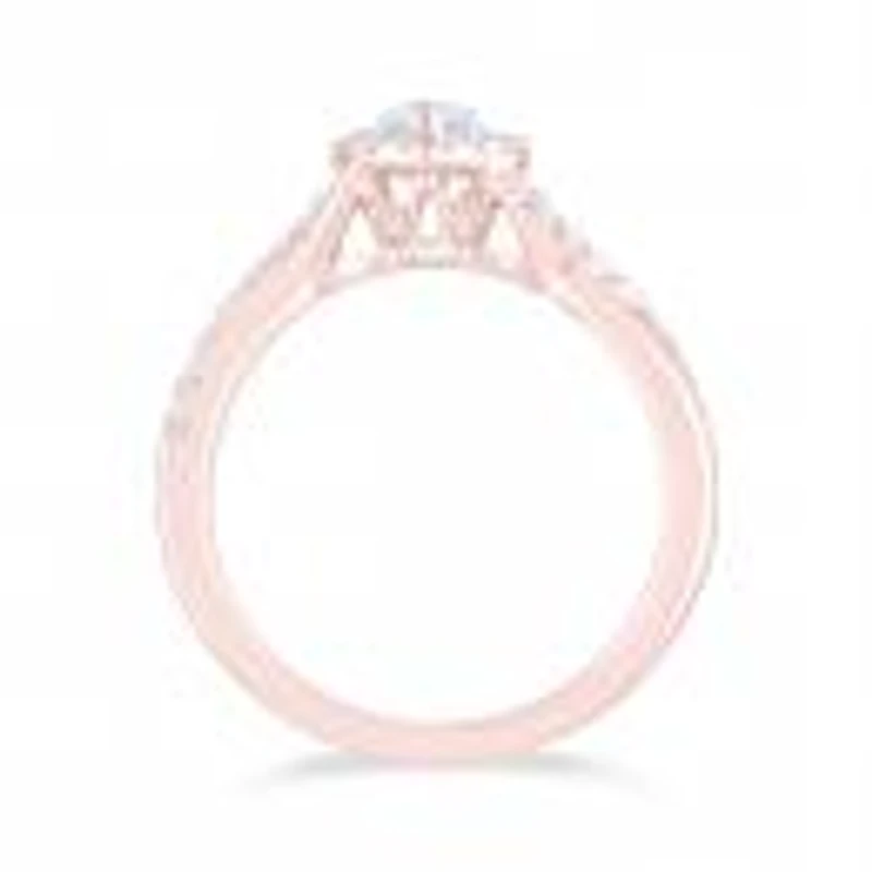 Diamond Revelations 14K Rose Gold Pear Shaped 0.70Ctw Bridal Ring