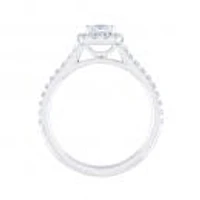 Diamond Revelations 14K White Gold 0.80Ctw Cushion Cut Bridal Ring
