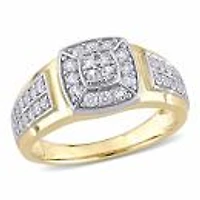 Julianna B 10K White & Yellow Gold White Sapphire Square Men'S Ring