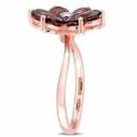 Julianna B 10K Rose Gold Garnet & 0.02Ctw Diamond Ring