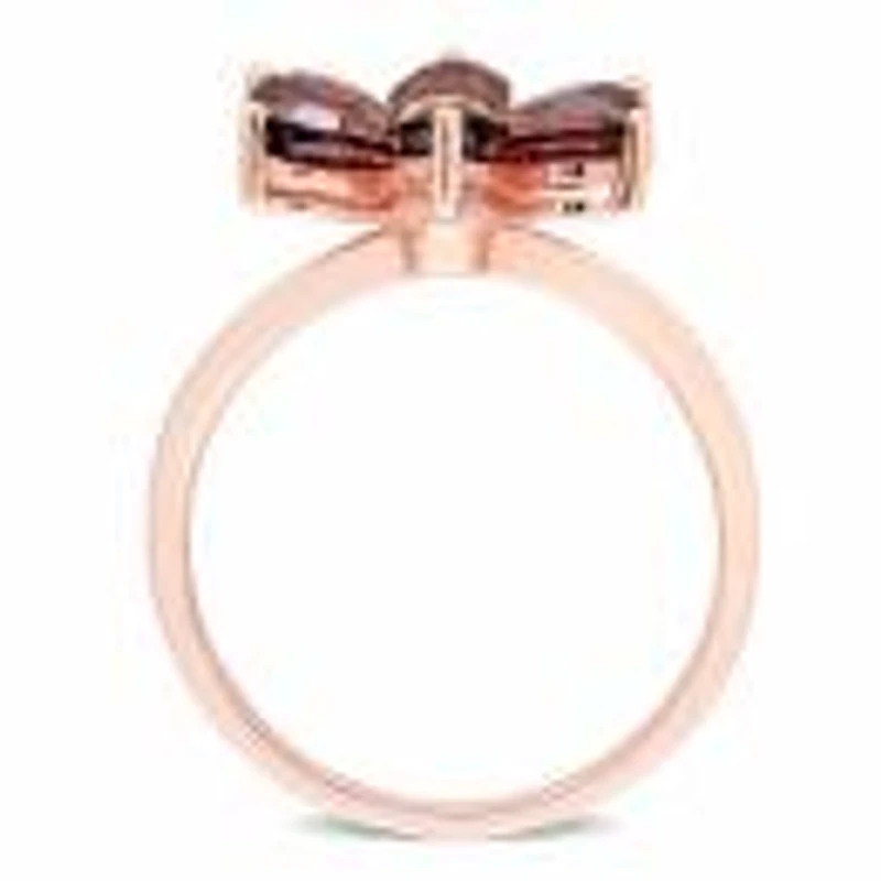 Julianna B 10K Rose Gold Garnet & 0.02Ctw Diamond Ring