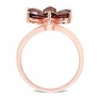 Julianna B 10K Rose Gold Garnet & 0.02Ctw Diamond Ring