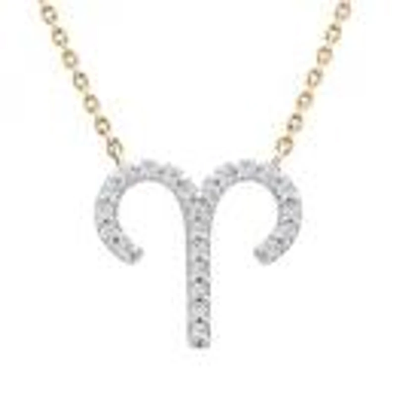 10K Yellow Gold Aries 0.10Ctw Diamond Pendant
