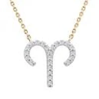 10K Yellow Gold Aries 0.10Ctw Diamond Pendant