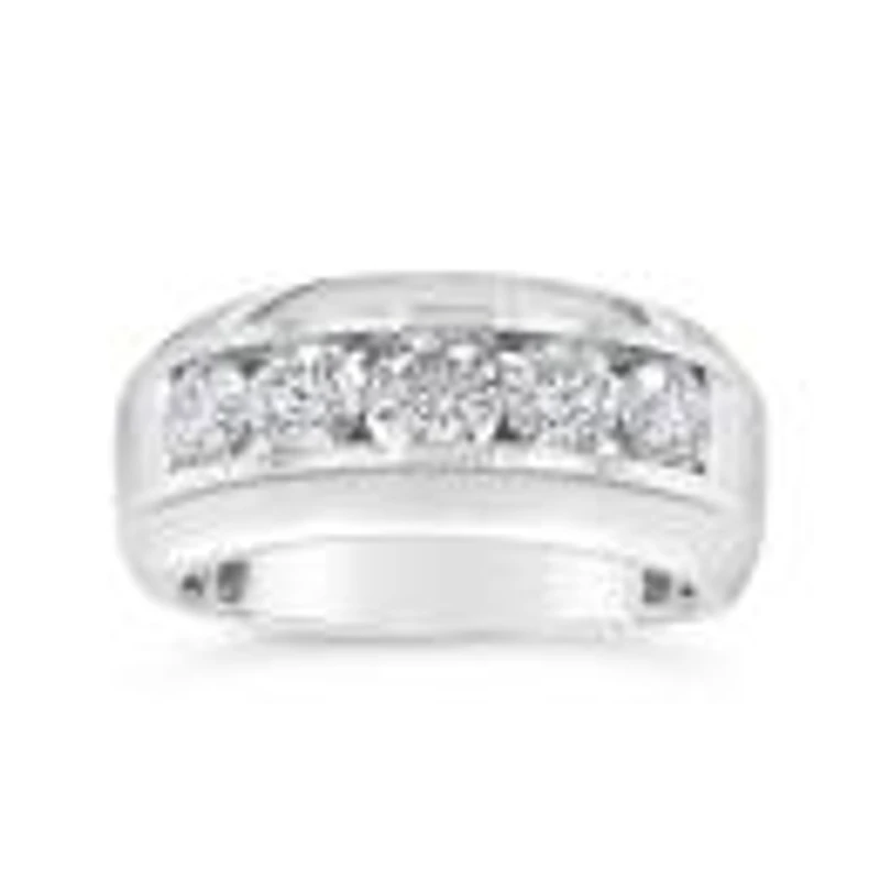 10K White Gold Lab Grown 1.94Ctw Diamond Men'S Band