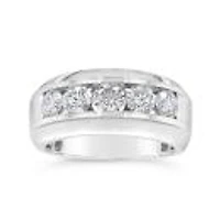 10K White Gold Lab Grown 1.94Ctw Diamond Men'S Band