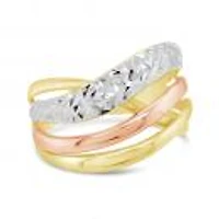 10K Tri-Gold Crossover Ring