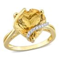 Julianna B Sterling Silver Citrine & Diamond Ring