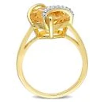 Julianna B Sterling Silver Citrine & Diamond Ring