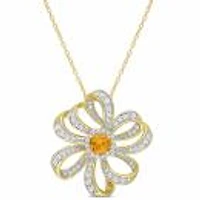 Julianna B Sterling Silver 18K Yellow Gold Plated Citrine & White Topaz Necklace