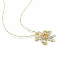 Julianna B Sterling Silver 18K Yellow Gold Plated Citrine & White Topaz Necklace
