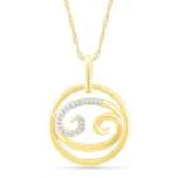 10K Yellow Gold Cancer Diamond Pendant