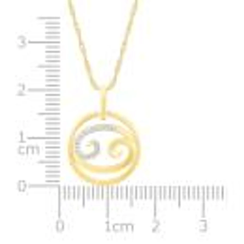 10K Yellow Gold Cancer Diamond Pendant
