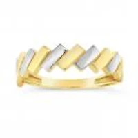 10K Yellow & White Gold Bar Ring