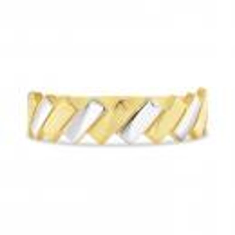 10K Yellow & White Gold Bar Ring