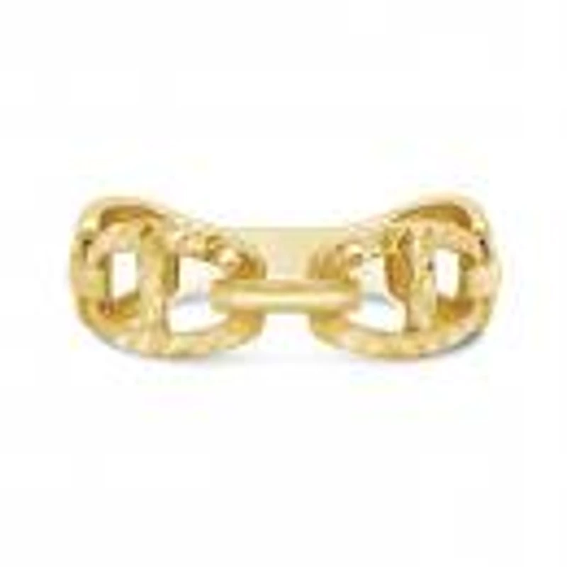 10K Yellow Gold Diamond Cut Link Ring