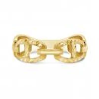 10K Yellow Gold Diamond Cut Link Ring