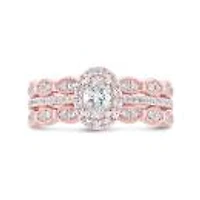 Diamond Revelations 14K Rose Gold 1.00Ctw Oval Diamond Bridal Ring
