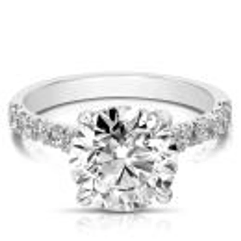 New Brilliance Lab Grown 3.45Ctw Diamond Ring In 14K White Gold