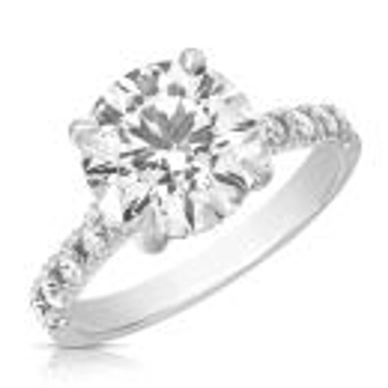New Brilliance Lab Grown 3.45Ctw Diamond Ring In 14K White Gold