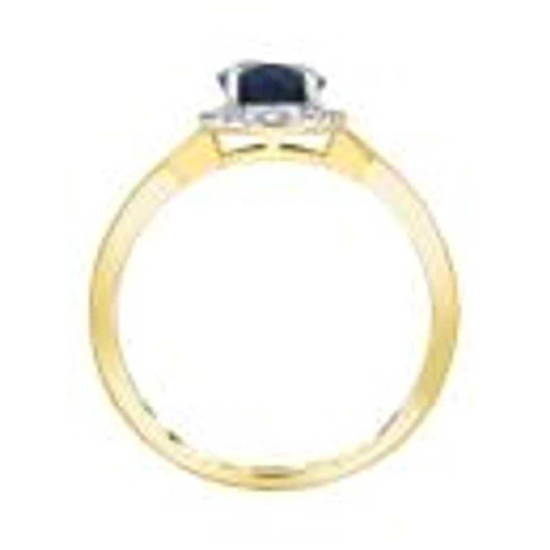 10K Yellow Gold Sapphire And Diamond Infinity Ring
