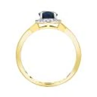 10K Yellow Gold Sapphire And Diamond Infinity Ring