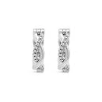 Infinite Love 10K White Gold Diamond Hoop Earrings