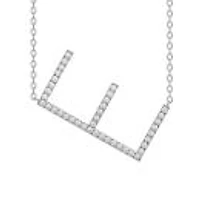 New Brilliance Sterling Silver Lab Grown 0.75Ctw Diamond Initial "E" Necklace