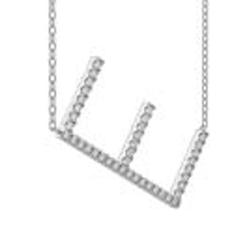 New Brilliance Sterling Silver Lab Grown 0.75Ctw Diamond Initial "E" Necklace