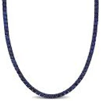 Julianna B Sterling Silver Created Blue Sapphire With Black Rhodium 20" Necklace