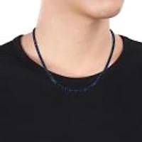 Julianna B Sterling Silver Created Blue Sapphire With Black Rhodium 20" Necklace